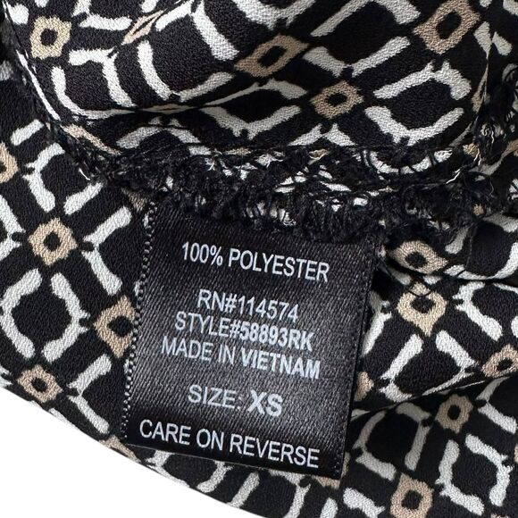 Pleione Black/Multicolor Geometric Collared Shirt Women's Size XS | 26-36 - Picture 4 of 6